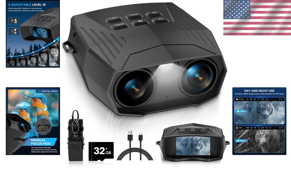 Lightweight Infrared Goggles with 3'' Screen