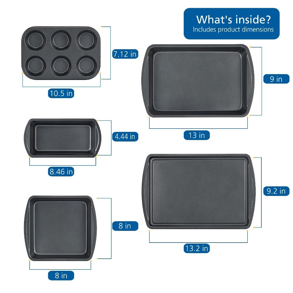 Mainstays 6 Piece Non-Stick Carbon Steel Bakeware Set