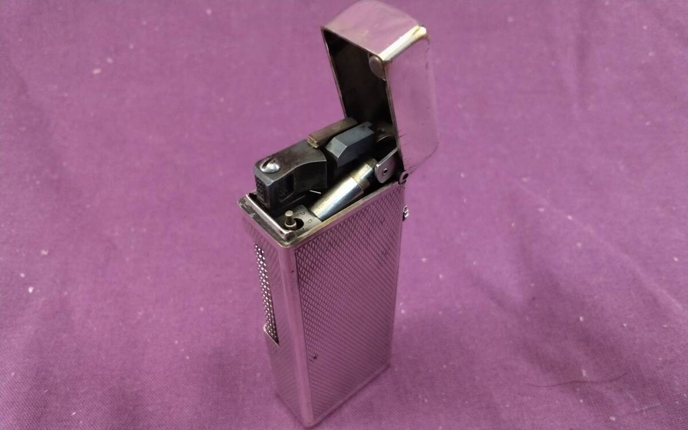 Dunhill Rollagas Early Silver Barley Lighter Working Condition
