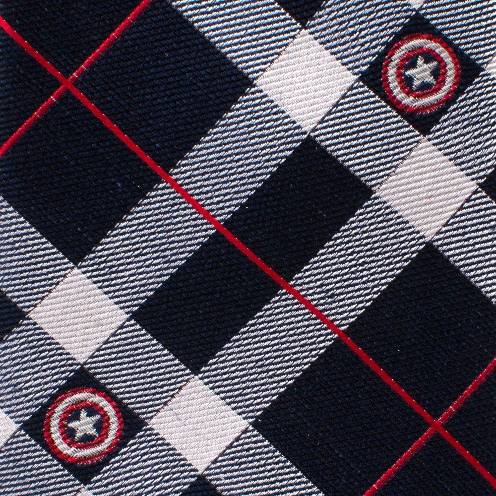 Marvel Captain America Blue Plaid Tie