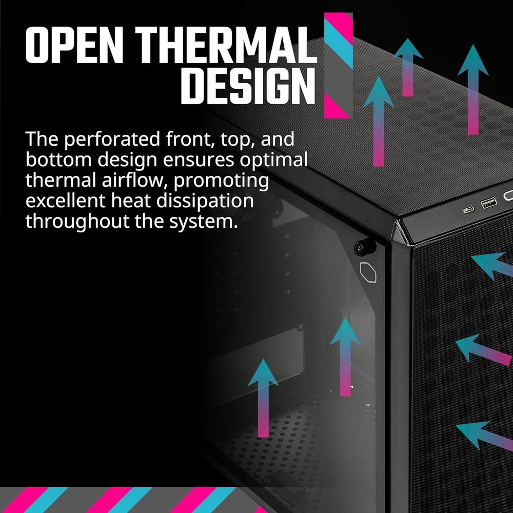 Magnetic Dust Filter Micro-ATX Tower with USB 3.2 Gen 2x2