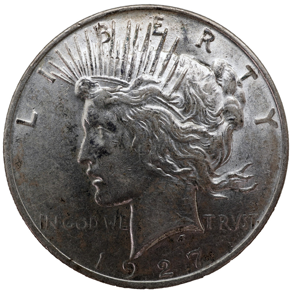 1927-D $1 Peace Silver Dollar AU++