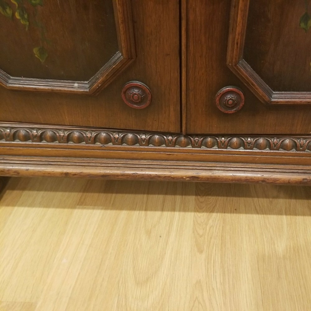 Antique Commode with Black Marble Top and Server Drawer