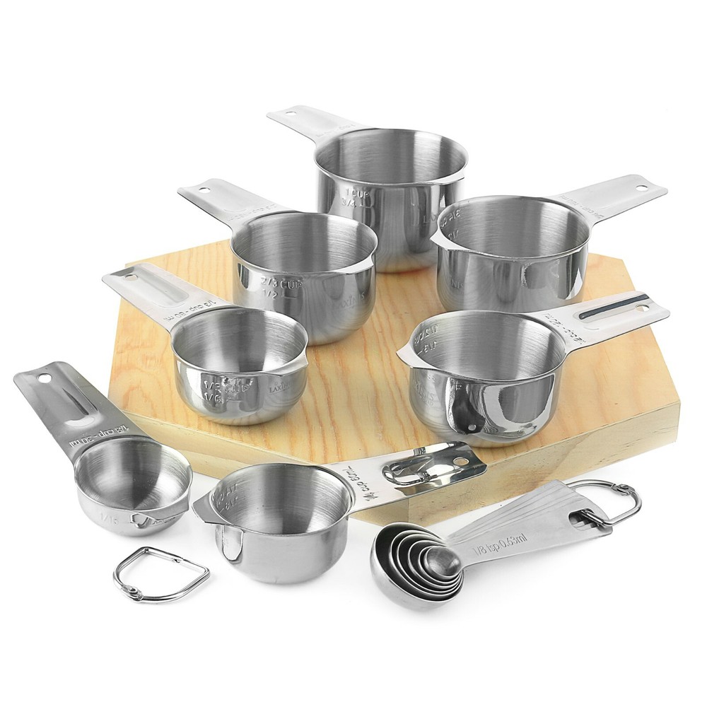 7 Measuring Cups and 6 Measuring Spoons Sturdy & 18/8 Stainless Steel Stackable