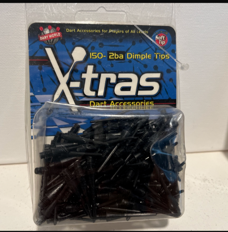 150-2ba Dimple Dart Tips, Five packs