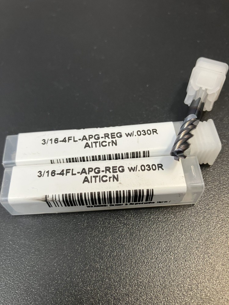 3/16-4FL-w/.030R AlTiCrN SOLID CARBIDE END MILL