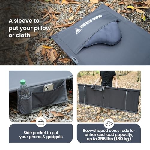 SUPRAGRIS Camping Cot, Support Up to 400lbs, Lightweight Comfortable Grey