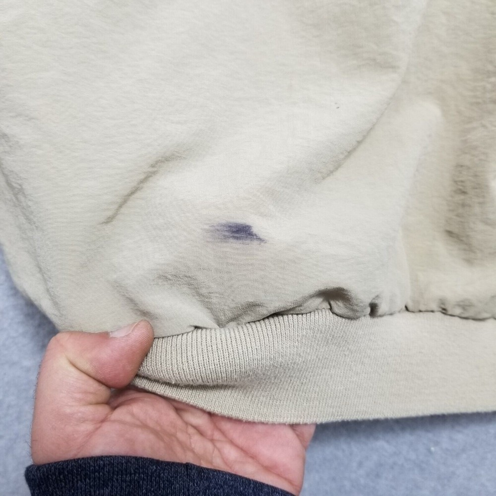 Antigua Golf Sweater Mens Large Beige Pockets Pullover