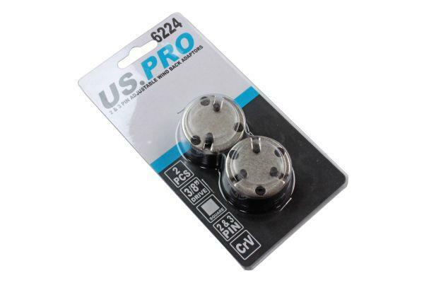 US PRO Tools 2 & 3 Pin Adjustable Wind Back Adaptors Suitable for EPB 6224