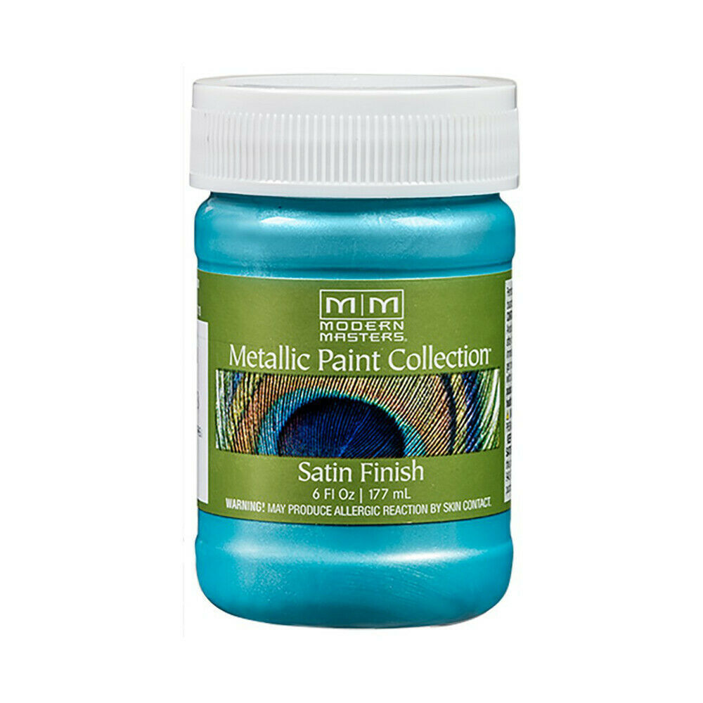 6 x Pack Glacier Blue Water-based Metallic Paint Modern Masters (6-oz)