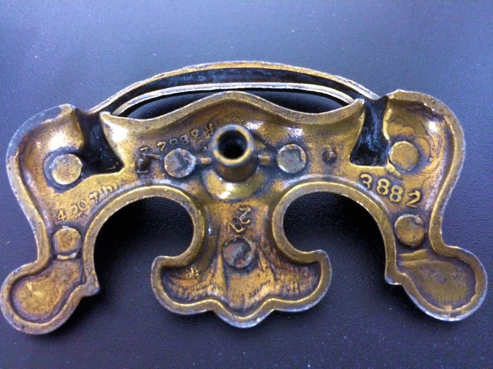 3" Single Post Bail Pull Antiqued Brass