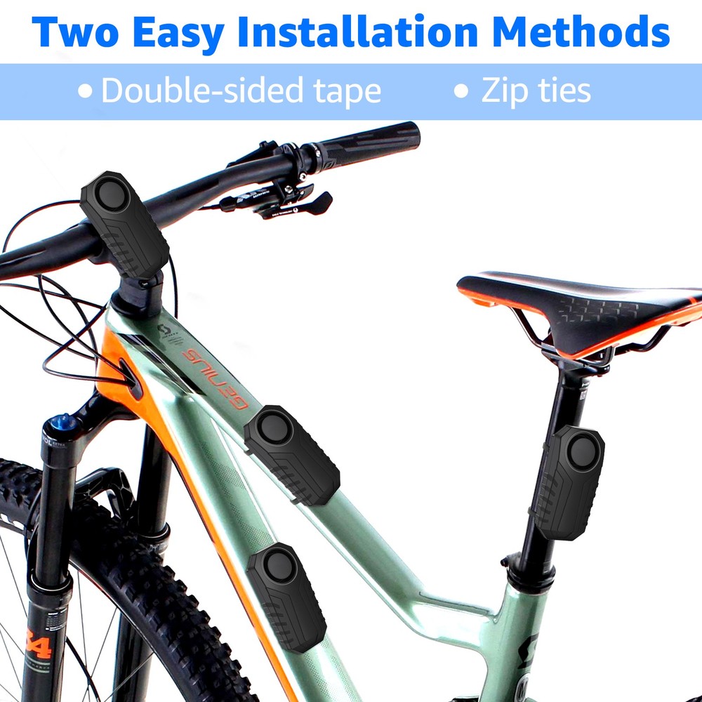 Wireless Remote Anti-Theft Alarm for Bikes 200ft Control Range Easy Installation