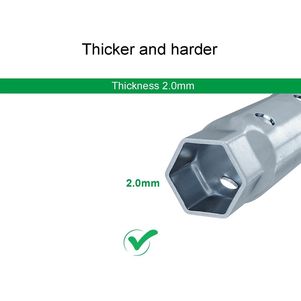 Haromala Upgraded RV Water Heater Element Wrench Socket, Dual Hex Silver