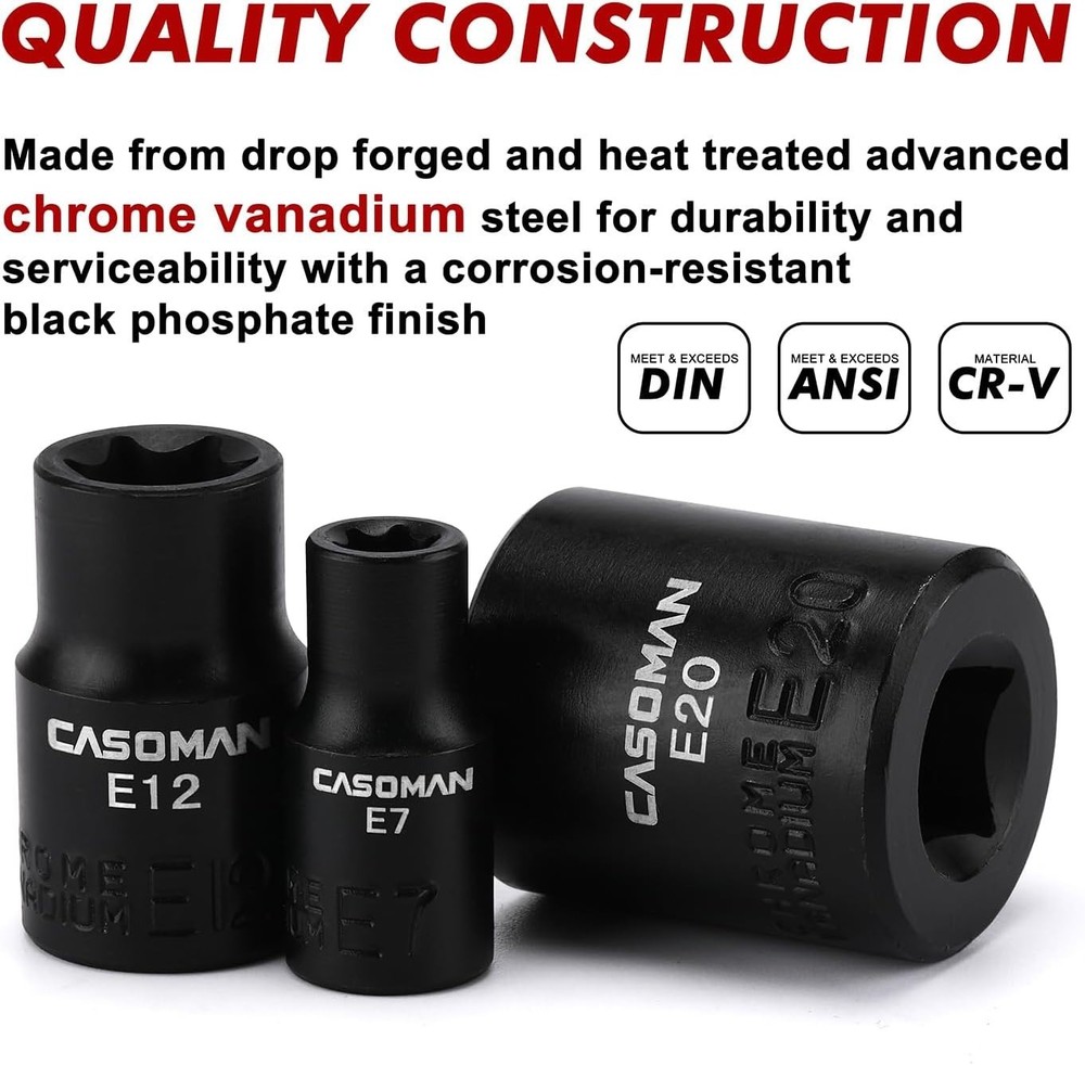 Versatile 11PC E Torx Socket Set - Rugged Design for Mechanics & DIY Projects