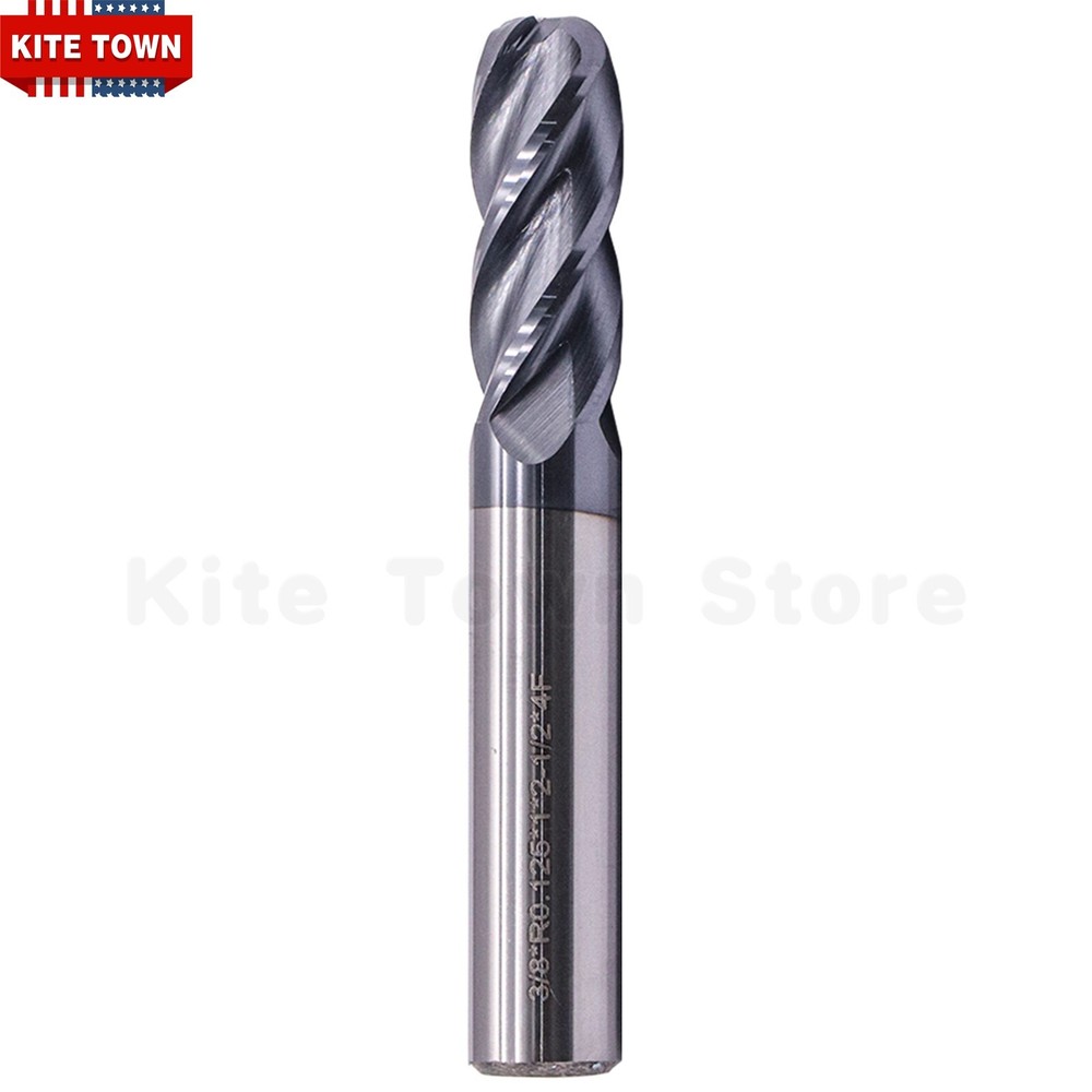 3/8" 4 Flute Solid Carbide End Mill - .125" Corner Radius - AlTiN Coated