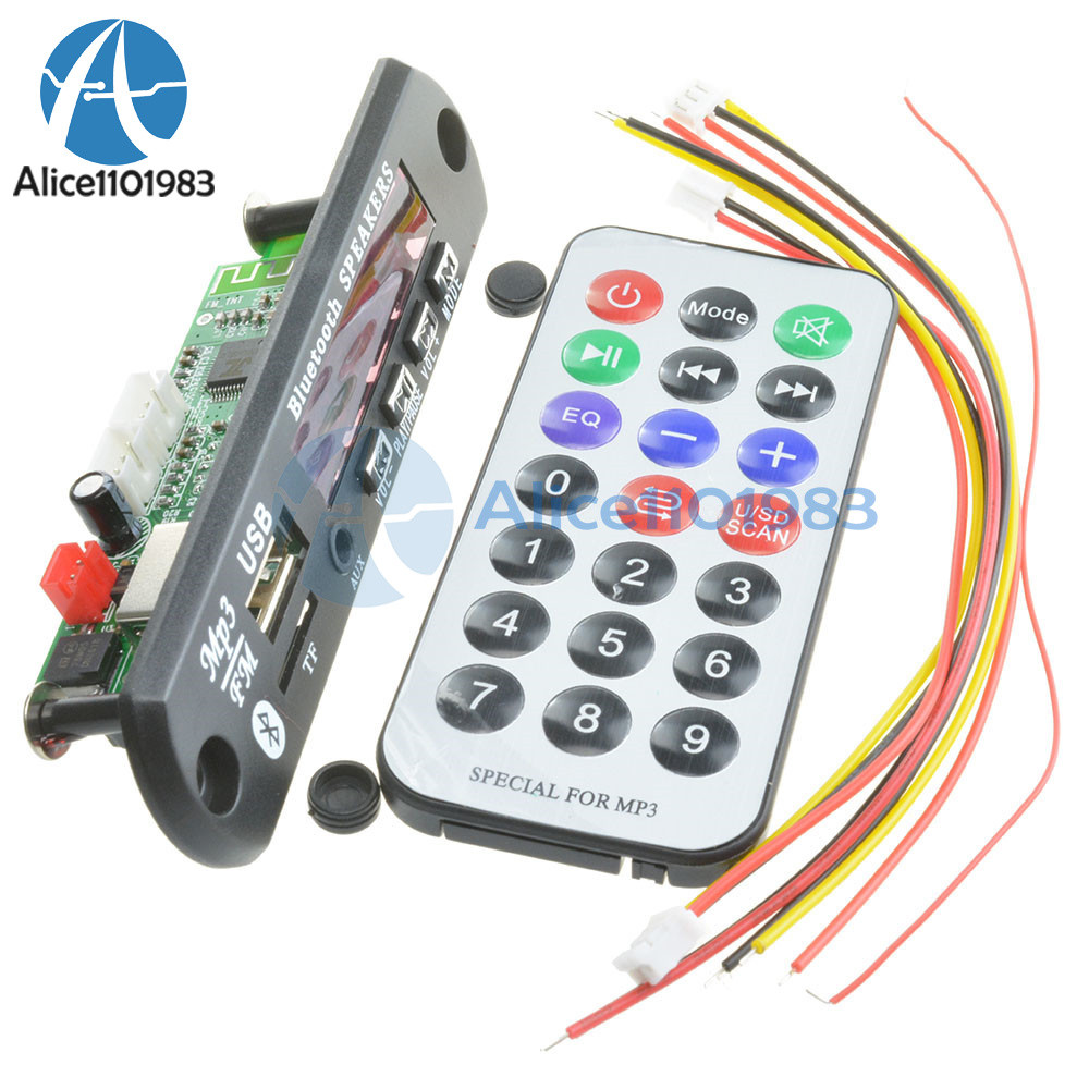 Wireless Bluetooth 12V MP3 WMA Decoder Board Audio Module USB TF Radio For Car