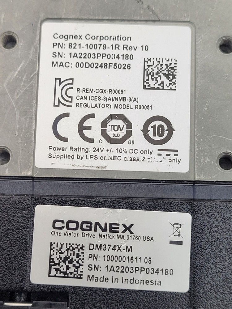 Cognex DM374X-M 1/1.8" CMOS 8.9mm Fixed Mount Bar Code Reader w/new Torch Light