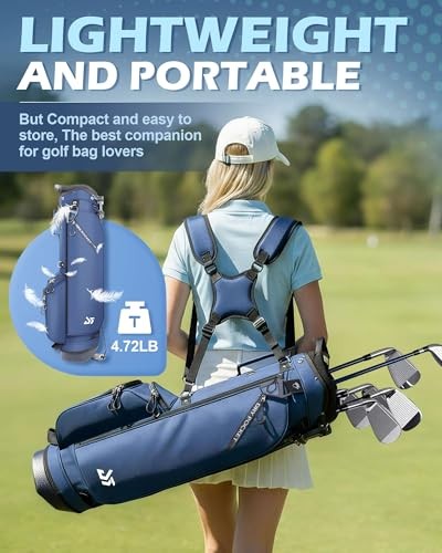 Golf Stand Bag – 2025 Upgraded Version with Cooler Cooler Bag Version Navy