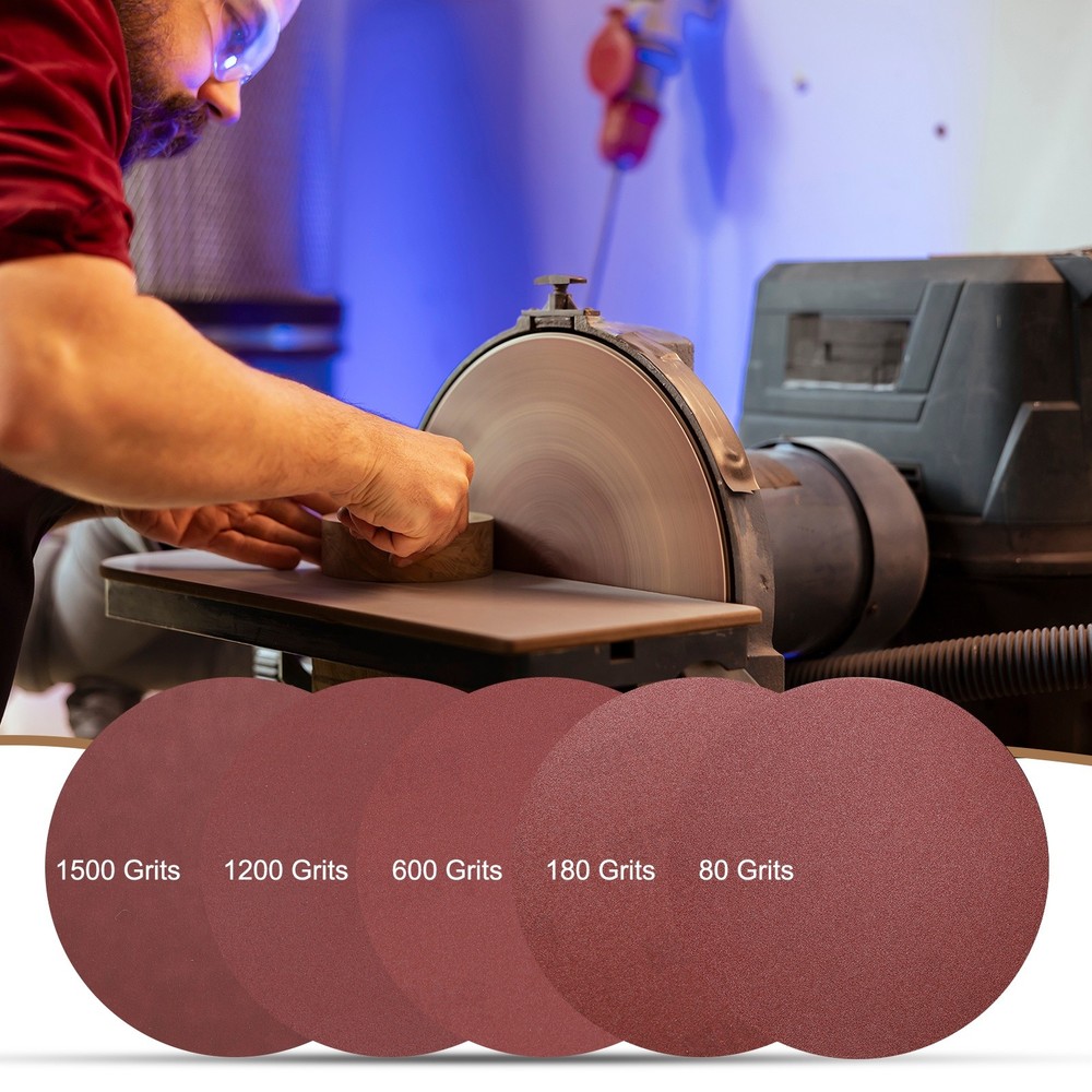 2pcs 10" Hook and Loop Sanding Discs 1000 Grits Aluminum Oxide Sandpapers