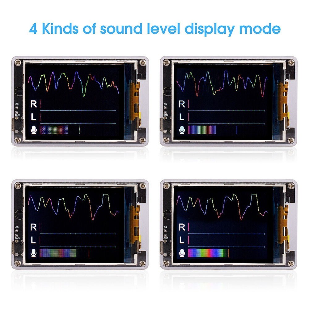 Customizable Music Visualization Display with Integrated LCD Time Features