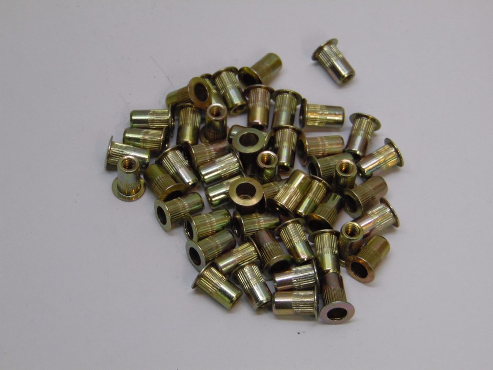 brass Rivet nuts 8-32 steel 50pc (rivnut riv nut nutsert)