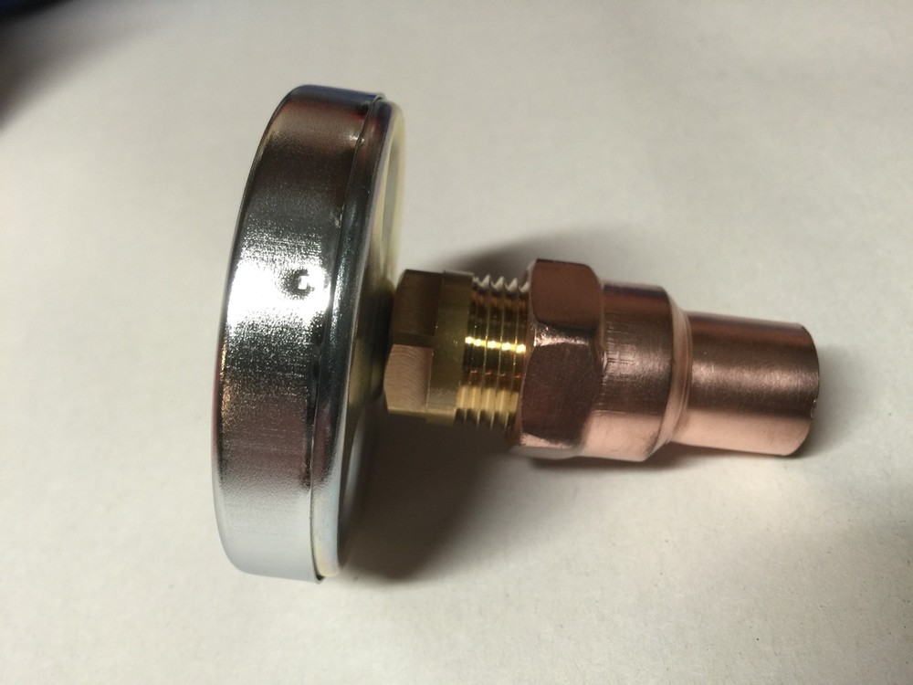 Thermometer & Copper Kit For Moonshine Still Keg Column. 1/2" NPT Thread Kettle