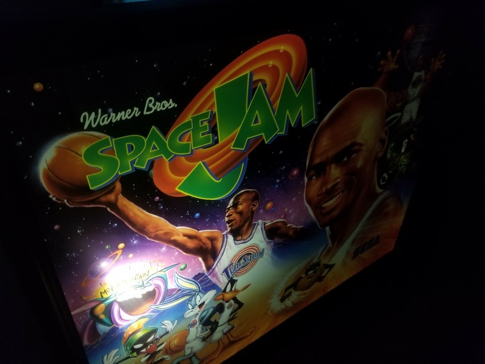 Warner Brothers/Sega Space Original Upper Jam Pinball Backglass Modify For Frame