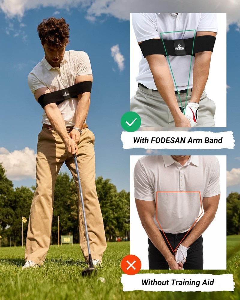 Golf Swing Training Aid Arm Band for Muscle Memory & Proper Connection