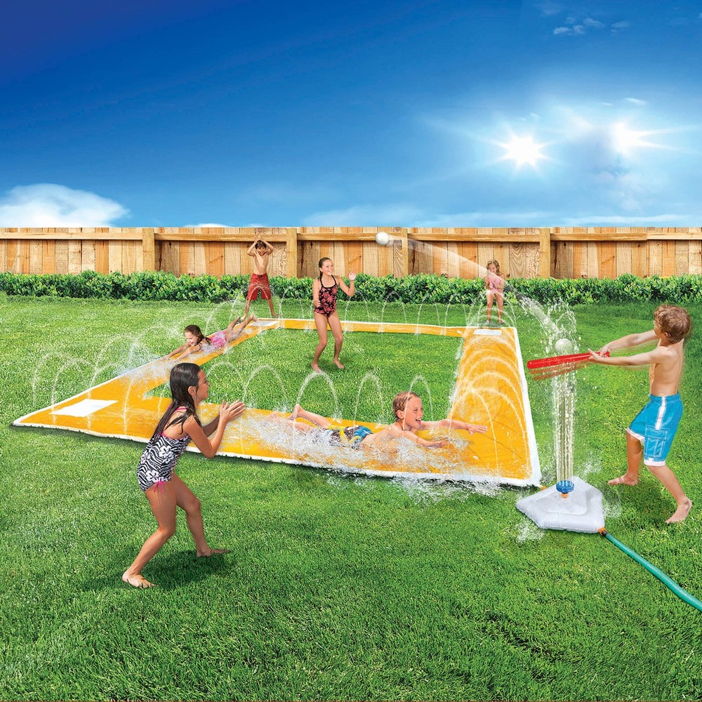 Home Run Splash Baseball Slide, Length: 14 ft, Width: 14 ft, Inflatable Outdo...