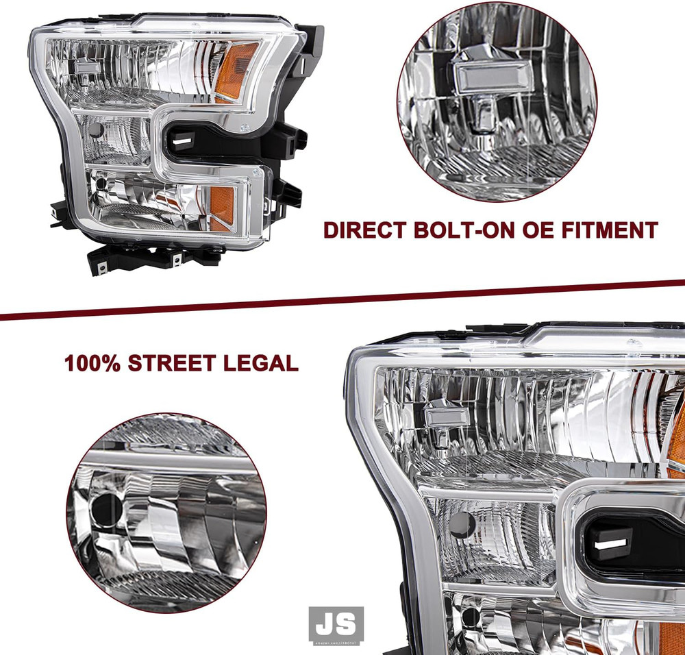 Factory OE Style Headlight Assembly Replacement for 2015 2016 2017 Ford F150 Hea