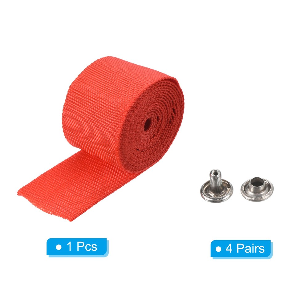6.6Ft*45mm Polyester Rope Protector Cable Cover Rope Protective Sleeve Red