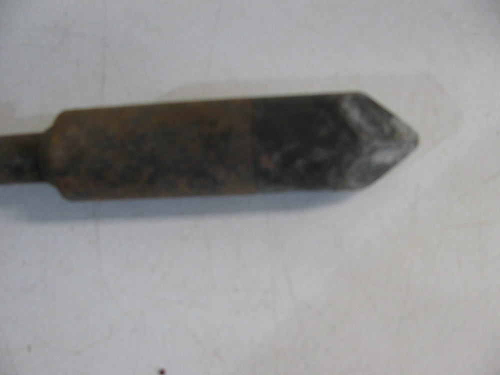 antique wood handle soldering iron with copper tip