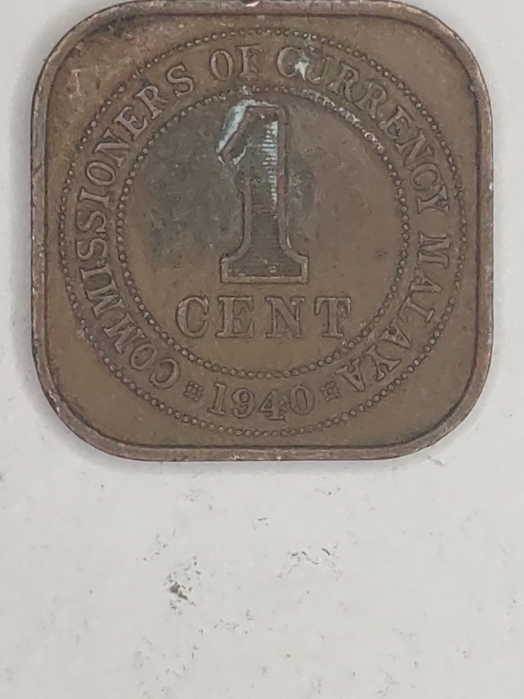 1940 Malaya 1 Cent Coin
