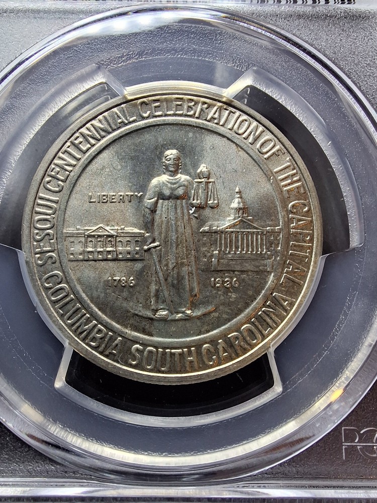 1936 D Columbia Commemorative Silver Half Dollar PCGS MS65