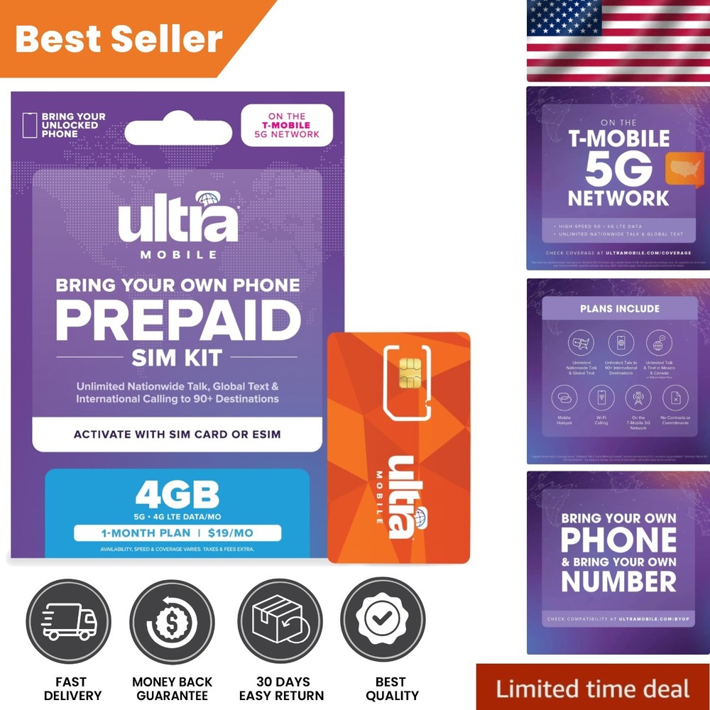 T-Mobile $19/ Prepaid Plan: Unlimited Talk & Text, 4GB High-Speed Data