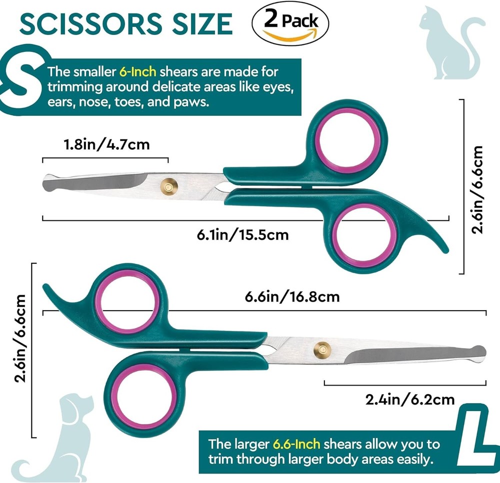 Professional Pet Grooming Scissors Set: Safe & Sharp Shears for Dogs & Cats