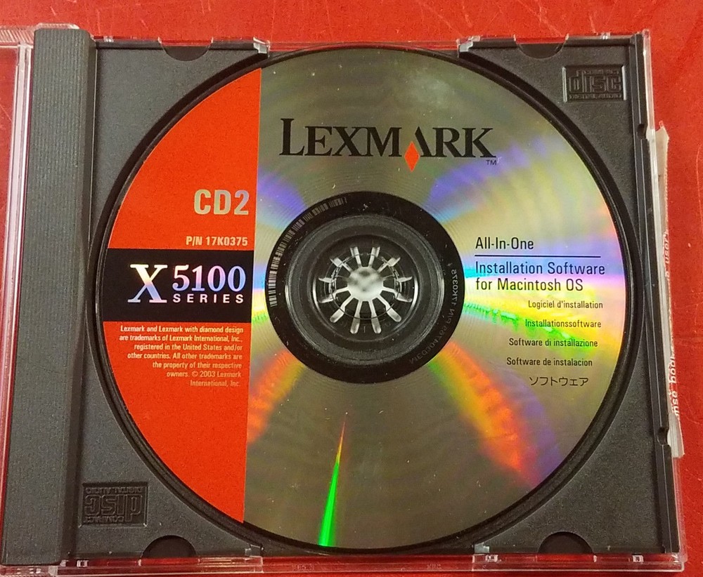 Driver Disc Lexmark X5100 Series **CD 2 ONLY**