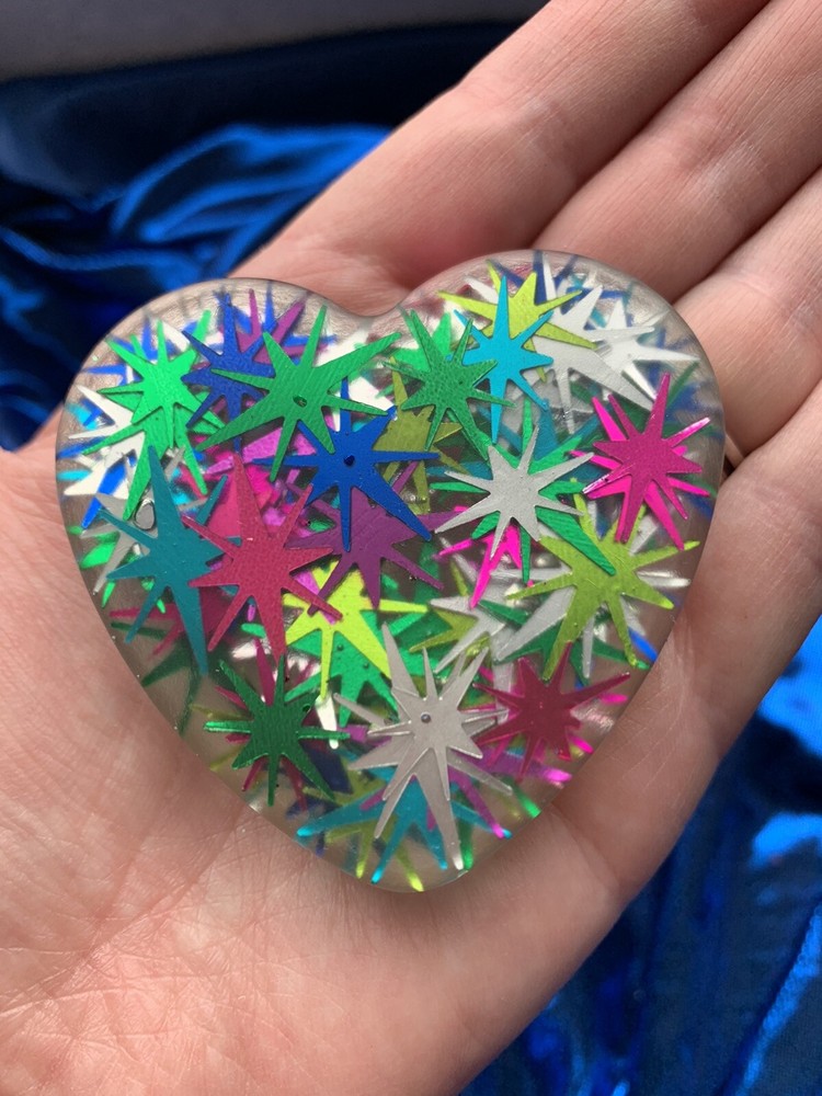 Handmade Starburst Heart Magnets.