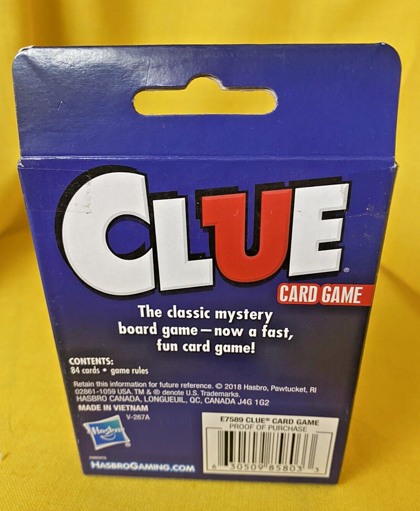 Hasbro Gaming Clue Card Game