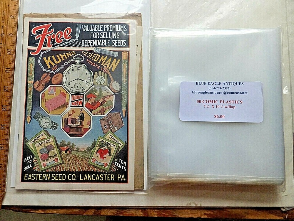 50 Comic Size 3 MIL protective sleeves - Protection For Your Items- FREE SAMPLE!