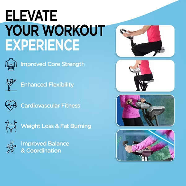 STAMINA FOLDABLE STATIONARY EXERCISE BIKE W/ SMART WORKOUT APP *DISTRESSED PKG