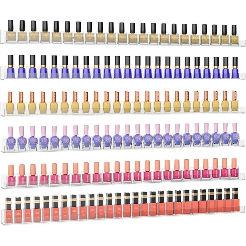 Acrylic Nail Polish Rack Wall Shelf 6 Pack Floating Storage Display Organizer US