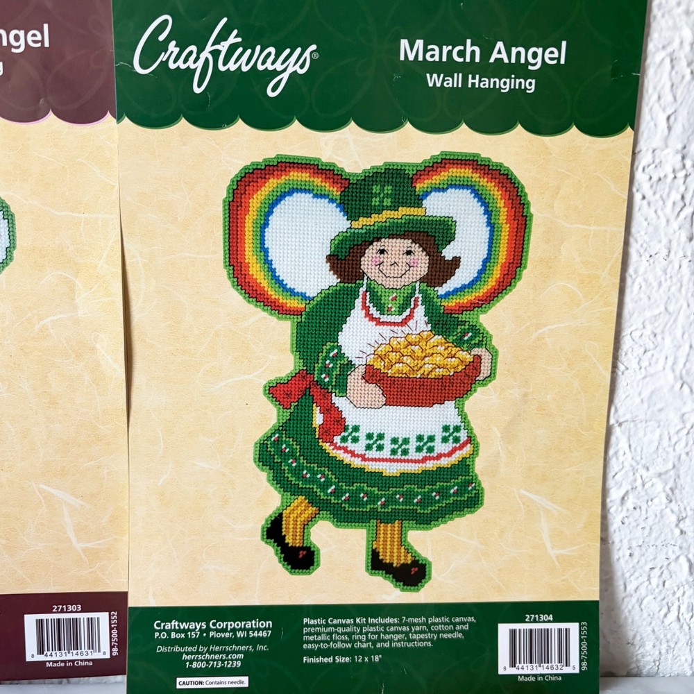 Craftways Monthly Angel Plastic Canvas Wall Hanging Patterns - 9 Patterns Only