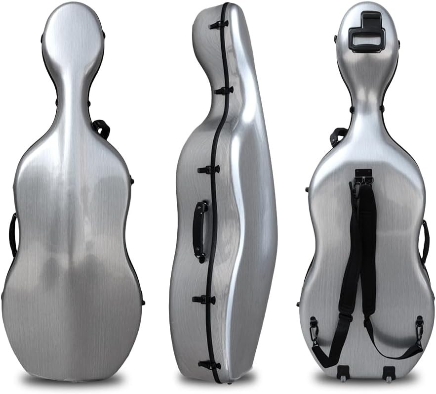 Cello Case 4/4 with Wheels and Embedded handle Lightweight Hard Shell