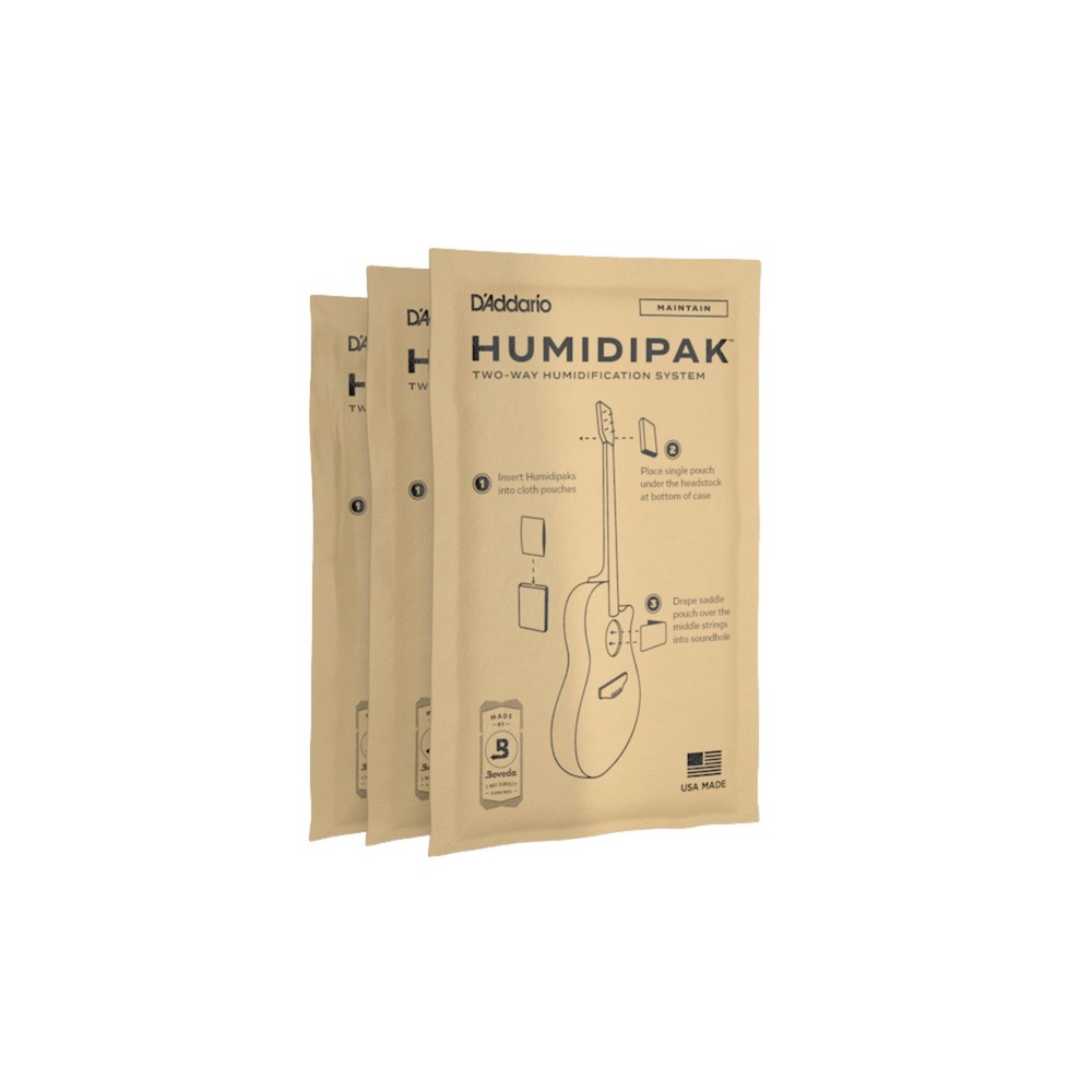 D'Addario Humidipak System Replacement Packets, 3-pack