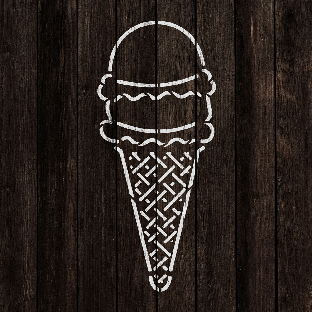 Ice Cream Stencil - Durable & Reusable Mylar Stencils