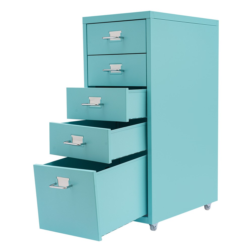 5 Drawers Tool Cart Workshop Rolling Tool Chest Storage Cabinet w/Lock & Key