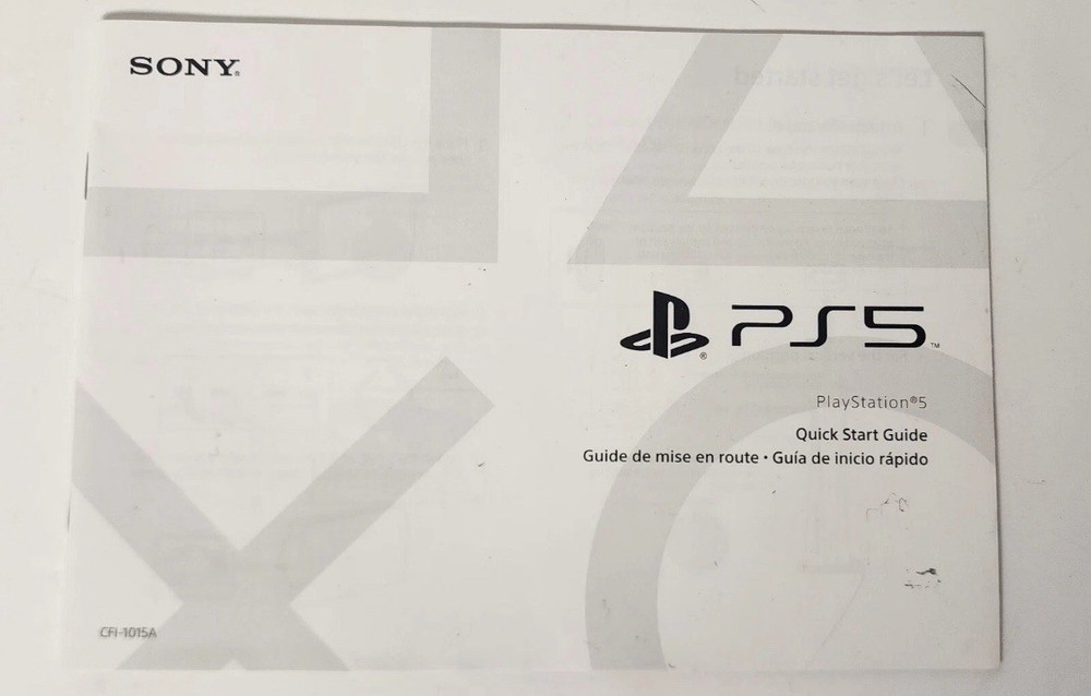 PlayStation 5 Quick Start Guide Sony PS5 Great Condition Console Instructions