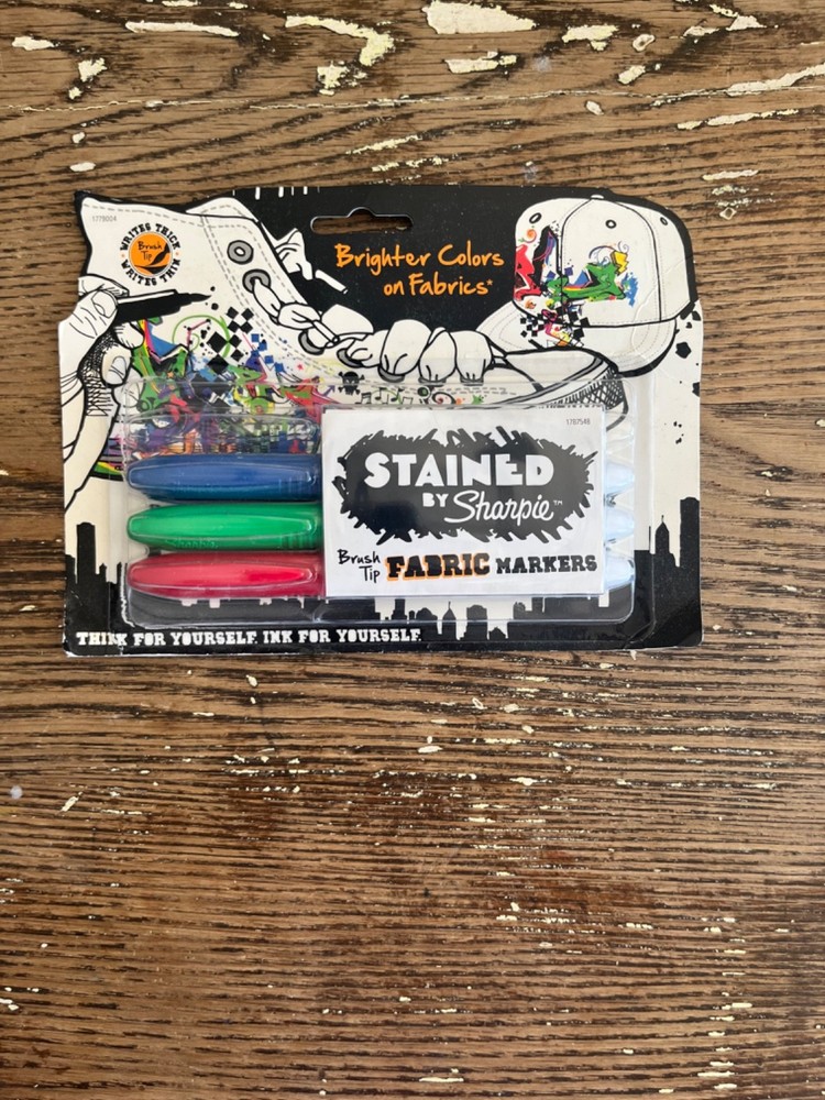 Stained by Sharpie, Brush tip Fabric  markers