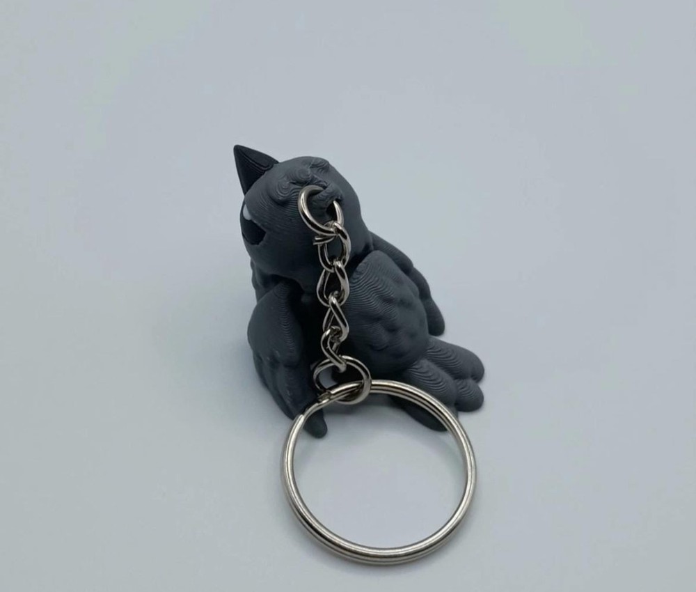 3D Printed Jiggle Pet Crow / Raven Keychain